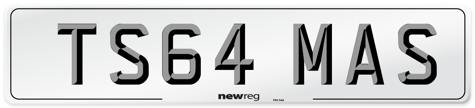 TS64 MAS Number Plate from New Reg